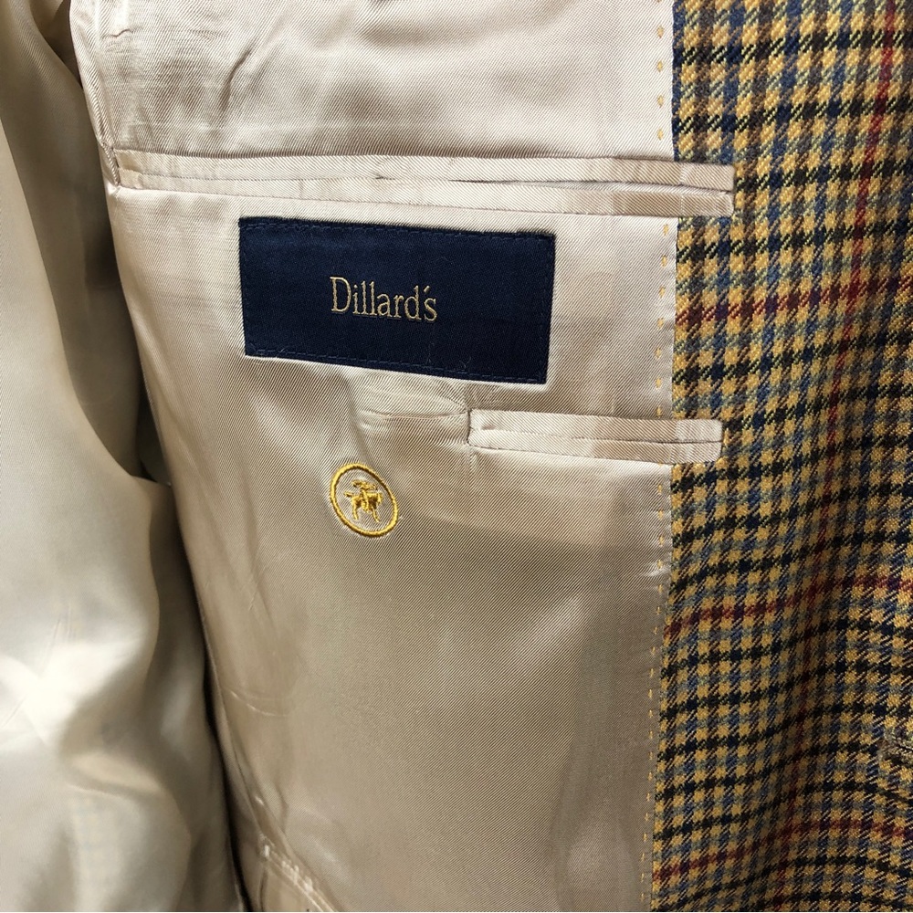 Hart Schaffner Marx Gold Trumpeter Blazer Sz 41L Loro Piana Houndstooth Cashmere - Picture 11 of 13